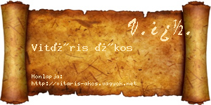 Vitáris Ákos névjegykártya